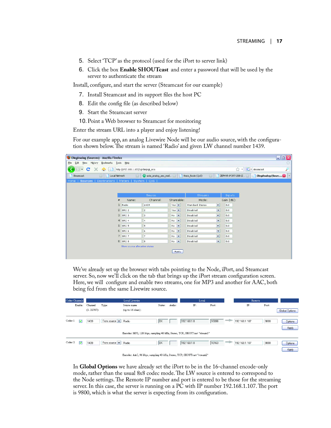 Telos iPort user manual STreaming  